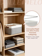 DULLEMELO 4-Pack Large Fabric Baskets for Storage 15"x11"x9.5" Storage Bins for Organizing Linen Closet Baskets with Handles - Image 4