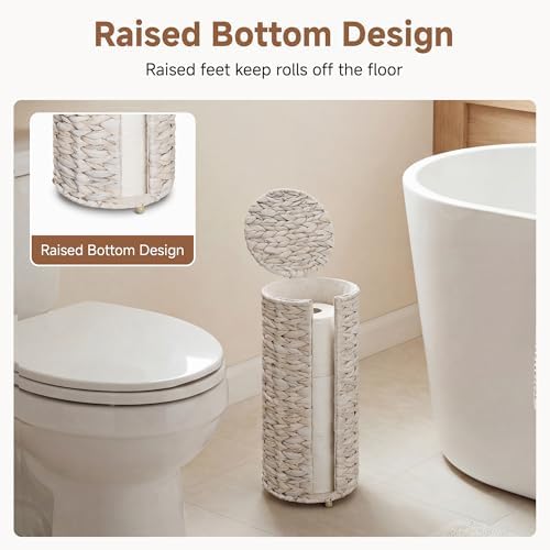 StorageWorks Toilet Paper Storage with Lid, Toilet Paper Holder Stand - Image 5