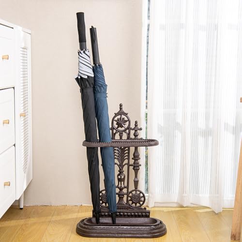 Sungmor Cast Iron Freestanding Umbrella Stand with Detachable Drip Tray - Image 3