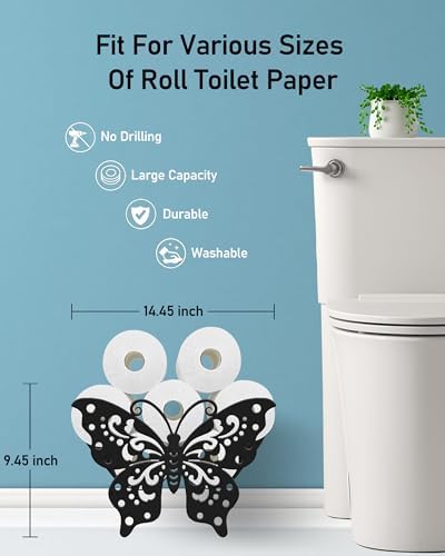 Butterfly Toilet Paper Holder Stand, Funny Decor Toilet Paper Storage - Image 3