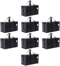Moving Bags Heavy Duty Extra Large, Moving Boxes, Moving Supplies Essentials, Blue Storage Bins with Lids, Plastic Packing Totes, Storage Bags for Clothes with Handles & Zippers(Black, 8 Pack) by Unknown