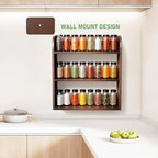 ROMGUAR CRAFT 3 Tier Bamboo Spice Rack, Countertop or Wall Mounting, Brown - Image 2