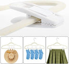 Tinfol White Velvet Hanger Clips, 80PC Pants Velvet Clips, Clothes Hanger Clip Clothes Pin, Strong Finger Flocked Clip Perfect for Slim-line Clothes Velvet Hangers - Image 3