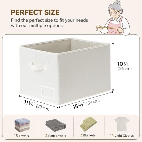 GRANNY SAYS Closet Shelf Baskets, Pearl White, Extra Large, 3-Pack - Image 5