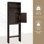 Yaheetech 77in Over the Toilet Storage Cabinet, Espresso Bathroom Organizer - Image 4