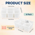 6 Pack Classroom Caddy with Handle, 6 Compartment (Clear) - Image 2