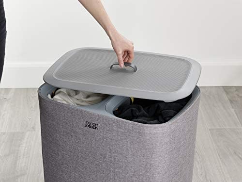 Joseph Joseph Tota 90 liter/23.8 gallon Laundry Hamper Separation Basket with lid, 2 Removable Washing Bags with Handles - Gray - Image 6