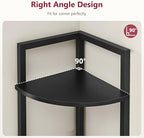 Tajsoon Small Corner Shelf Stand 3 Tier 39.5" with Metal Frame, Black - Image 4