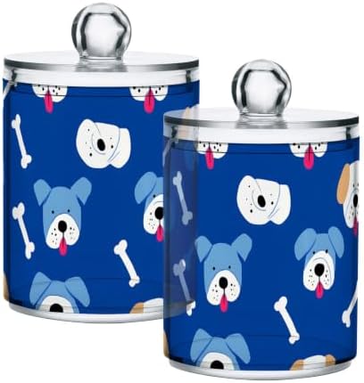 4 Pack beautiful dog blue pattern art Apothecary Jars with Lid by Unknown