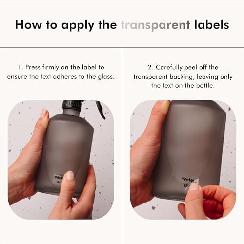 KIVY Glass Soap Dispenser Set 2X 16oz - incl. Waterproof Labels - with Pump - Image 6