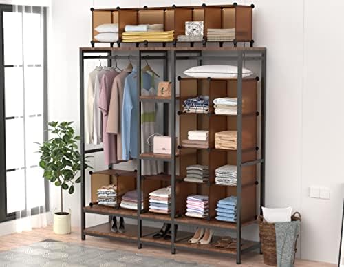 HOMIDEC Closet Organizers and Storage, 9 Cube Storage Organizer, Brown - Image 7