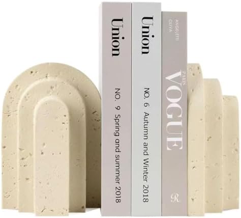 Heavy Duty Bookends for Heavy Books, 6 LB Decorative Bookends for Shelves by Unknown