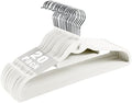20 Pack Velvet Slim Non-Slip White Hangers - Space Saving Clothes Hangers with 360° Swivel Hook for Heavy Duty Adult Clothes by JohneyRulu