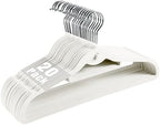 20 Pack Velvet Slim Non-Slip White Hangers - Space Saving Clothes Hangers with 360° Swivel Hook for Heavy Duty Adult Clothes by JohneyRulu