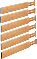 Bamboo Drawer Dividers – Adjustable Expandable Drawer Organizer, 6-Pack Bamboo Separators for Kitchen, Dresser, Clothes, Utensils & Home Organization by Unknown