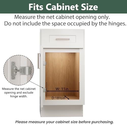 LOVMOR 2 Tier Individual Pull Out Cabinet Organizer 11"W x 21"D, Slide Out Kitchen Cabinet Storage Sliding Shelves - Image 4