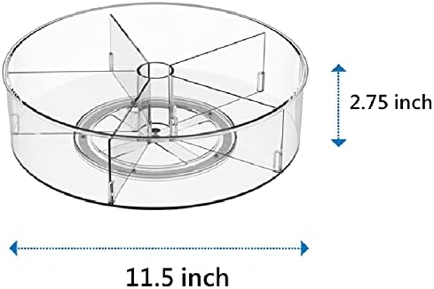 Plastic Round Lazy Susan Rotating Turntable Food Storage Container for Cabinet, Pantry, Refrigerator, Countertop, Spinning Organizer for Spices, Condiments, Baking Supplies 11.5'' 2 Packs - Image 4