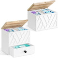 Tampon Holder for Bathroom Decor, Feminine Product Organizer with Lid and Drawer, Shark Week Tampon Storage, Wood Pad and Tampon Organizer for Toilet Organizer, Bathroom Accessories Box for Girl Stuff by Jorkol