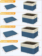 BALEINE 3 Pack Fabric Closet Storage Bins for Shelves, Linen Closet Organizers and Storage, Decorative Baskets for Organizing, Shelf, Clothes, Home, Office (Navy Blue, 14''x10''x8.5'') - Image 2