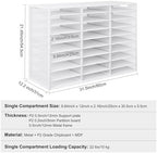Mail Sorter Adjustable Countertop Mail Holder, Heavy Duty Literature Organizer, Student Mailbox for Classroom, Desktop Bill Paper Organizer for Office Home School, 27 Compartments, White - Image 6