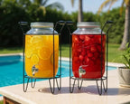 2 PACK-2 GALLON Drink Dispensers for Parties, Drink Dispensers for Parties, Original Mason Beverage Dispensers with Stand, Glass Water Jug Dispenser, 100% Leakproof Spigot - Image 5