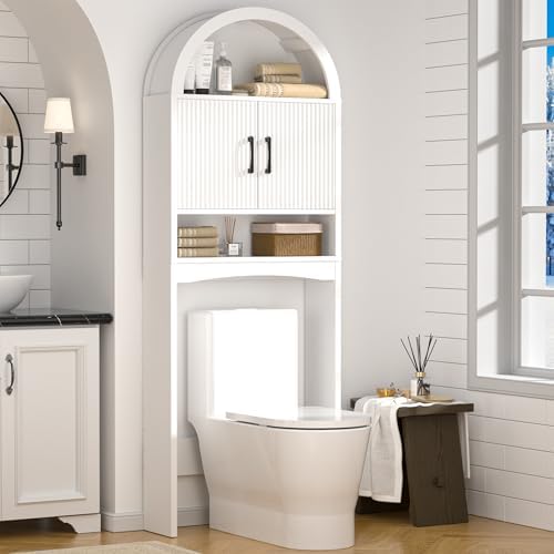 Spurgehom Arch Over The Toilet Storage Cabinet,Bathroom Organizer, White by Spurgehom