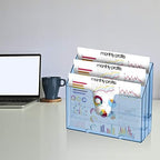 Acrimet Horizontal Triple File Folder Organizer Sorter, Letter, Clear Blue - Image 2