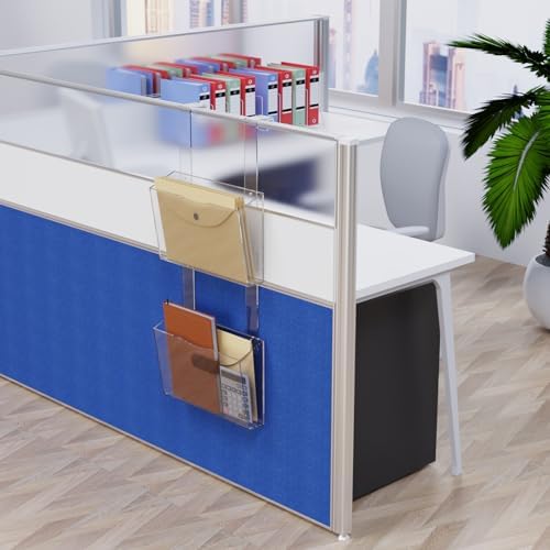 2 Tier Clear Acrylic Wall Hanging File Organizer Over the Door File Holder - Image 2