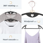 Velvet Hangers Felt Clothes Hangers 30 Pack Black Grey/18 XL - Image 5
