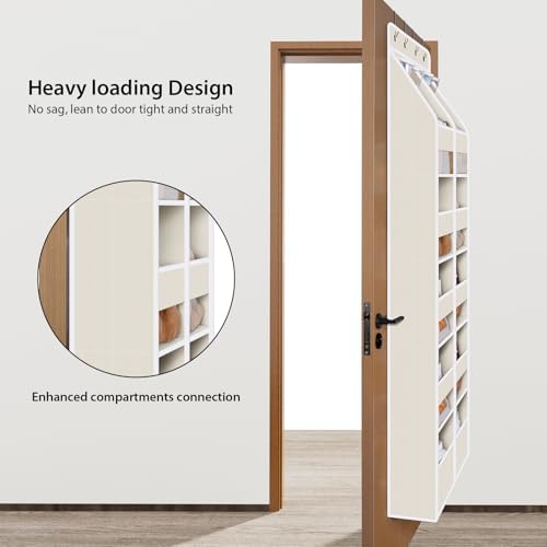 Univivi Upgraded Over the Door Organizer for Baby Nursery, Beige, 6-Shelf - Image 2