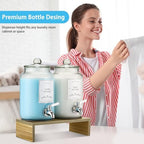 2-Pack Glass Laundry Detergent Dispenser with Stand, 106oz Leak-Proof Glass Fabric Softener Dispenser- Laundry Soap Dispenser-Reusable Container for Kitchen & Bathroom Storage - Image 7