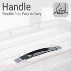 Cetomo Plastic Storage Bins with Handle, Storage Bin with Lids, Organizing Container, PP Box for Home Office, Clear, 95 Quart (Pack of 4) - Image 3