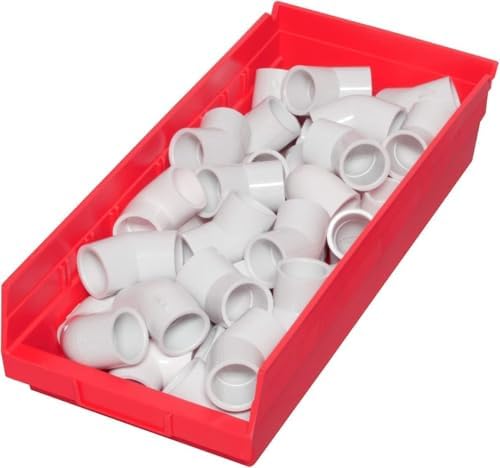 Akro-Mils 30158 Heavy Duty Plastic Shelf Bins, 18"x 8"x 4", Red, 12-Pack - Image 6