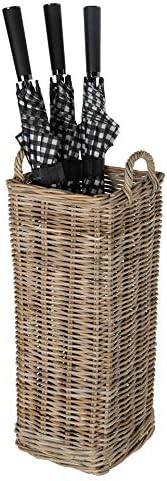 KOUBOO Kobo Square Umbrella Stand with Metal Water Catch, Gray Storage Basket Grey - Image 5