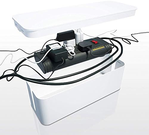 Bluelounge CableBox Cable and Cord Management System - Set of 1 Large and 1 Mini Box - White - Image 3