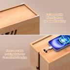 Pezin & Hulin Bamboo Cable Management Box, Power Strip Organizer, Large - Image 2