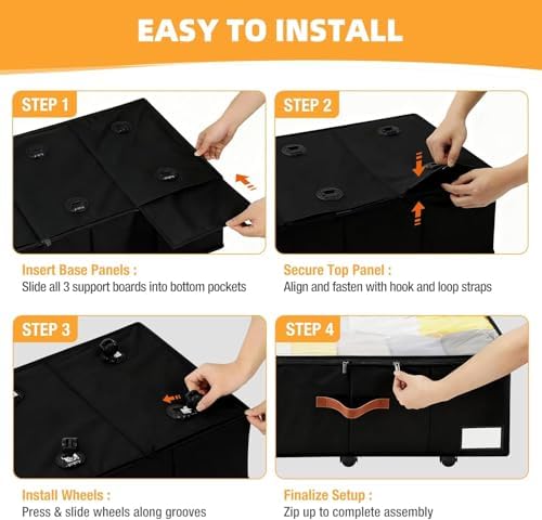 Under Bed Storage with Wheels, Dorm Room Organizer for Clothes Shoes Toys - Image 5