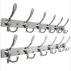 Dseap Coat Rack Wall Mount 24 Inch, Heavy Duty 12-Gauge Base vs Flimsy 1mm, Double-Thick Solid Anti-Snap Hooks, Stainless Steel 6-Hook Hanger for Clothes Hat Closet Entryway, Chromed, Pack of 2 by Dseap