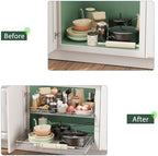 LOVMOR 2 Tier Individual Pull Out Cabinet Organizer 27" W x 21½" D, Slide Out Kitchen Cabinet Storage Sliding Shelves - Image 6