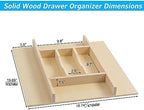 WelFurGeer Premium Wooden Silverware Organizer for Kitchen Drawers, Utensil Tray for Kitchen Drawer, Cutlery Drawer Organizer for Forks, Spoons, Knives - Sturdy Birchwood, Natural Finish - Image 6