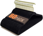 Flottian 60 Pack Black Velvet Hangers Non Slip,Felt Hangers with Gold Hook by Flottian