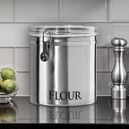 Oggi Jumbo 8" Stainless Steel Flour Clamp Canister - Airtight Food Storage Container Ideal for Kitchen & Pantry Storage of Flour or other Bulk, Dry Foods. (Pack of 3) - Image 6