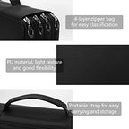 Vomgomfom 300 Slots Marker Case 4-Layer PU Leather, Handle, Solid Black - Image 3
