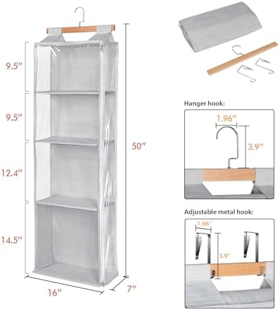 Univivi 4-Tier Hanging Yarn Storage Organizer, Grey - Image 4