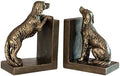 1 Pair Dog Bookends for Shelves, Retro Gold Resin Bookends for Heavy Books, Home Office Desk Decor, Golden Retriever Book Ends (Retro Gold Dog 02) by ifreeside