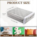 Riakrum 50 Pack Clear Zippered Storage Bags, 15x11x4 inches, Vinyl Plastic Sweater Sheet Organizers Storage Bags, PVC, for Clothes, Sheet, Blankets, Fabrics Organizers (White) - Image 3