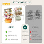 VZZNN 8 Pack Stackable Acrylic Cabinet Organizer Shelf (Transparent) - Detachable Desk Organizer Shelf for Storage of Spices, Office Desktop, Kitchen Storage Room Decor - Image 7