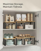 SONGMICS Cabinet Organizer Shelf, Set of 4 Spice Rack, Kitchen Storage - Image 6