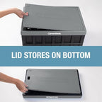 CleverMade Collapsible Storage Bins With Lids, 46L 3 Pack, 75 lb, Obsidian - Image 6
