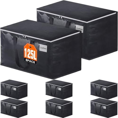 Fabspace Heavy Duty Moving Bags, 125L Collapsible Storage Totes, 8-Pack by Fabspace